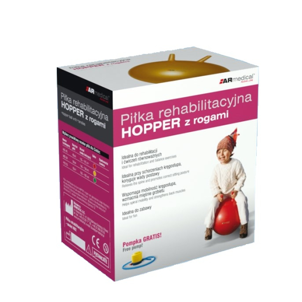 Piłka rehabilitacyjna HOPPER z rogami dla wzrostu 150-165 cm